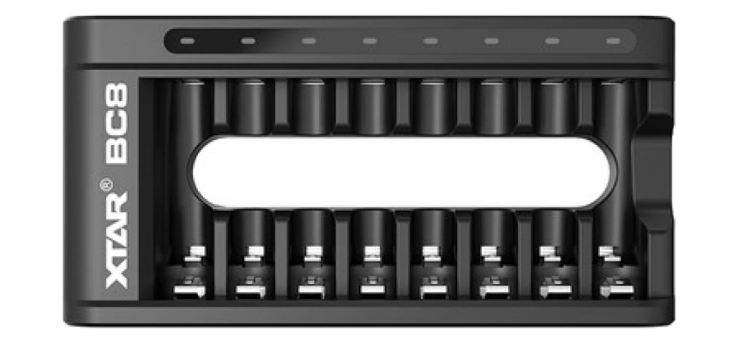 Зарядно за 8 батерии АА / ААА Li-Ion и Ni-MH - XTAR с USB Type C